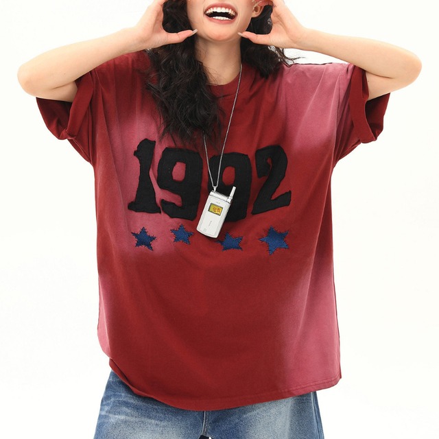 red logo washed short-sleeve tee　レッドロゴウォッシュ半袖ティー　J1967