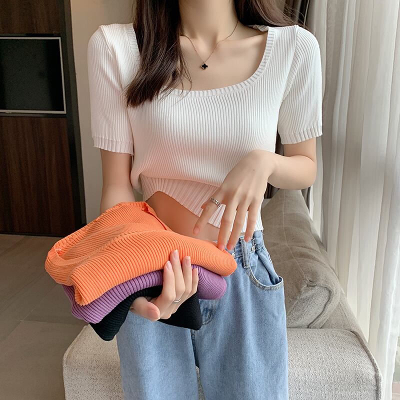 トップス レディース カットソー 半袖 半袖トップス ショート丈 ショート丈トップス かわいい 可愛い 大人可愛い きれいめ シンプル ナチュラル 上品 お洒落 オシャレ おしゃれ 大人女子 送料無料 キュート セクシー S M L XL ホワイト ブラック パープル オレンジ 無地 春 夏 ランチ ディナー ママ 学生 通学 大学生 普段使い 着回し ファッション コーデ スタイル モテ トレンド 流行 インスタ映え インスタ カメラ お出かけ ショッピング 買い物 休日 公園 ピクニック 女子会 旅行