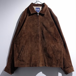 90s "OLD GAP" Brown Suede Leather Swing Top Blouson