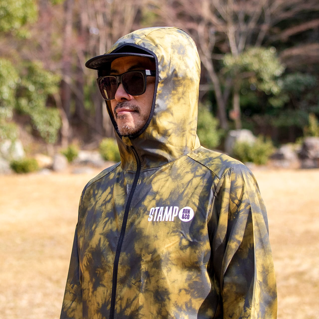 スタンプ　STAMP HOODIE STAMP HOODIE (SUPPORT YOUR LOCAL.-TIE DYE BLACK/COYOTE) | STAMP Run&Co