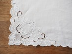 リネンナプキン 花とツタのアイレット刺繍(シミあり) 画像11
