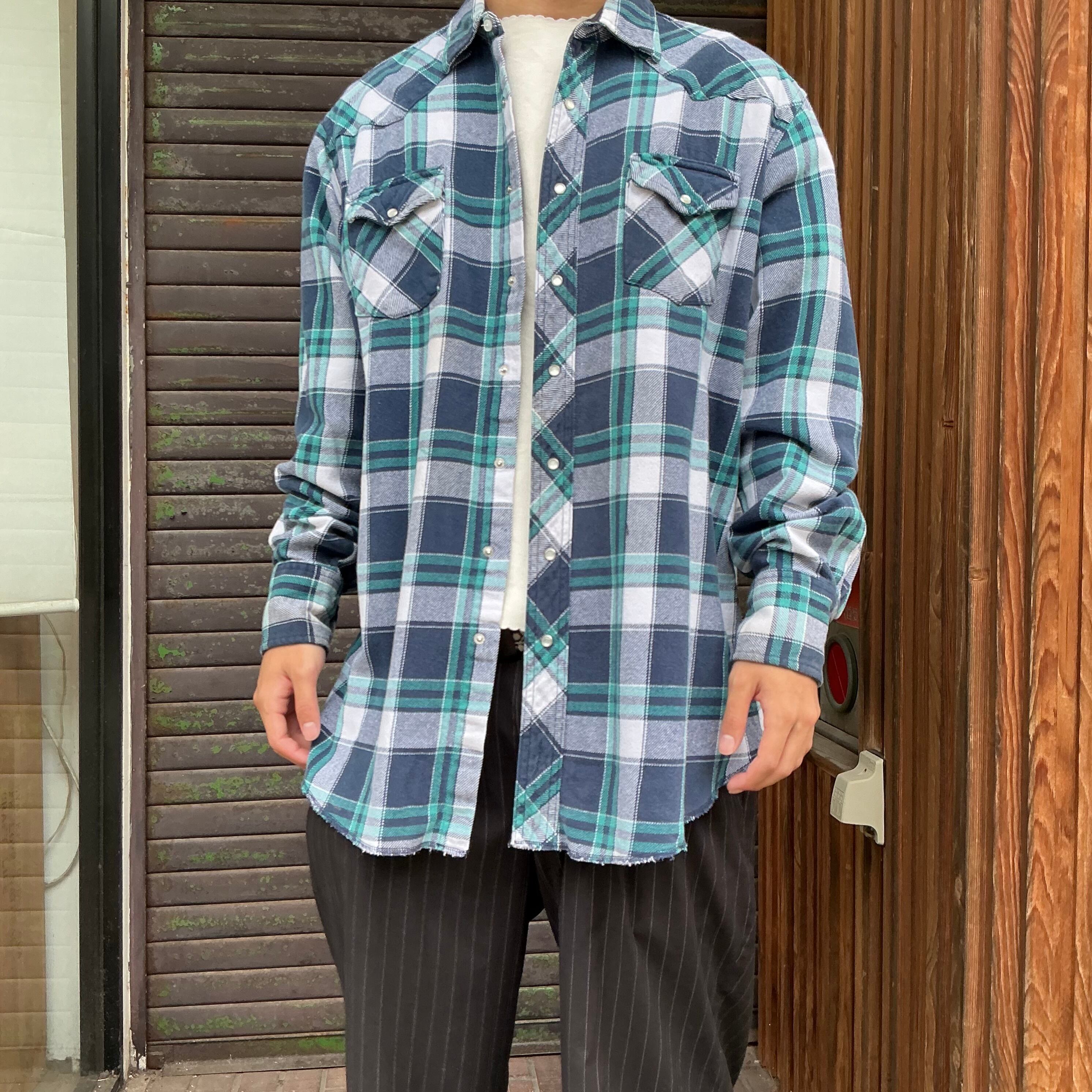 90's Wrangler ラングラー 長袖シャツ チェックシャツ ウエスタン
