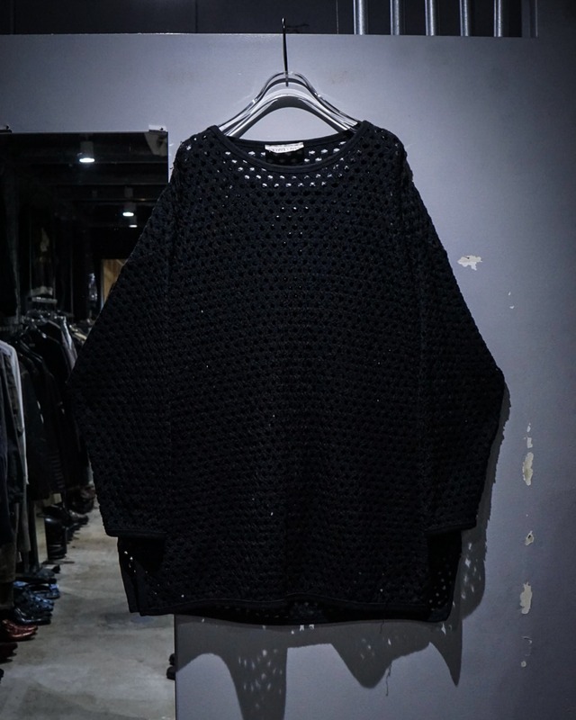 【add (C) vintage】Black Color Vintage Loose Mesh Knit