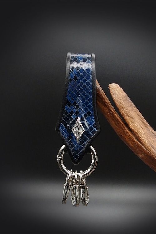 Item No.0482：Lizard tail Key ringⅡ  /Diamond python/BK＆BLUE/RHL-1/B-fin