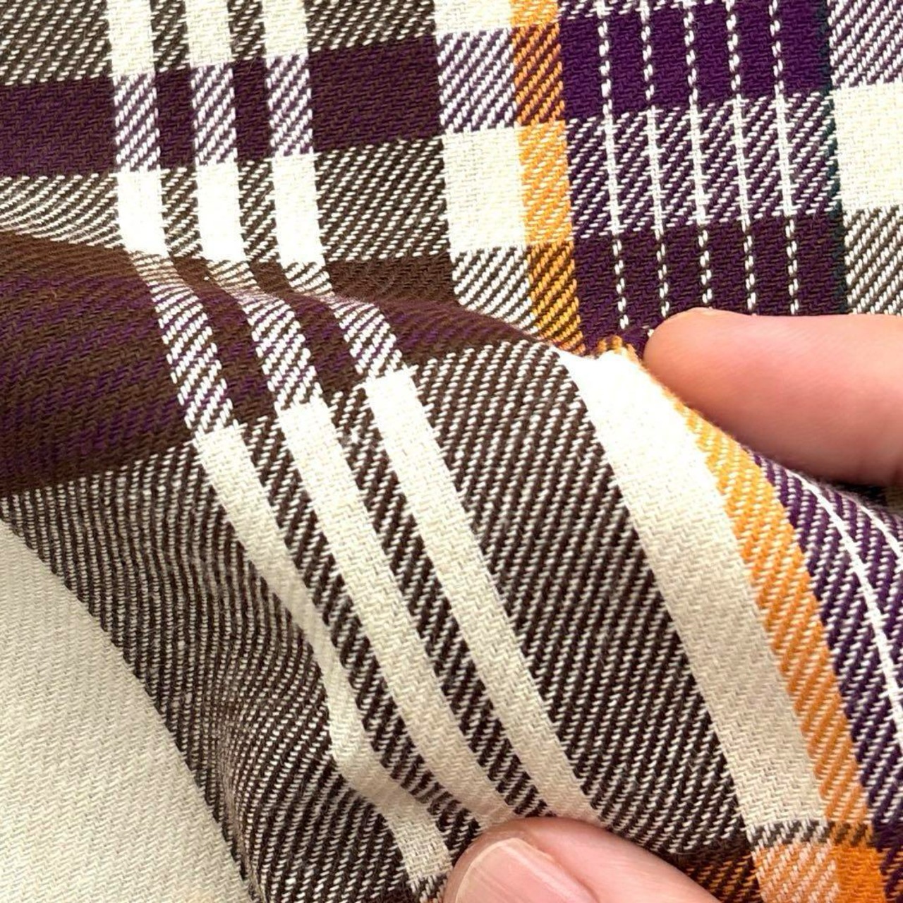 ★CT367◆3m◆ラスト1点‼◆綿100%マドラスベビーツイル生地◆ブラウンベージュ系◆製作事例あり