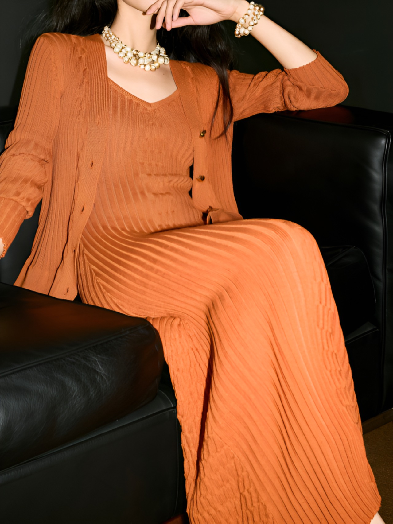 Linen slim cardigan【H00055】