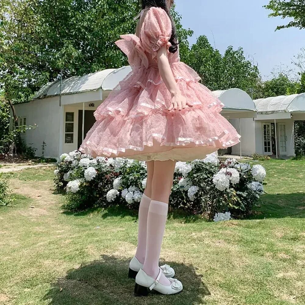 カラフル編み物スカートと帽子セット（ペチコート付） カラフル編み物