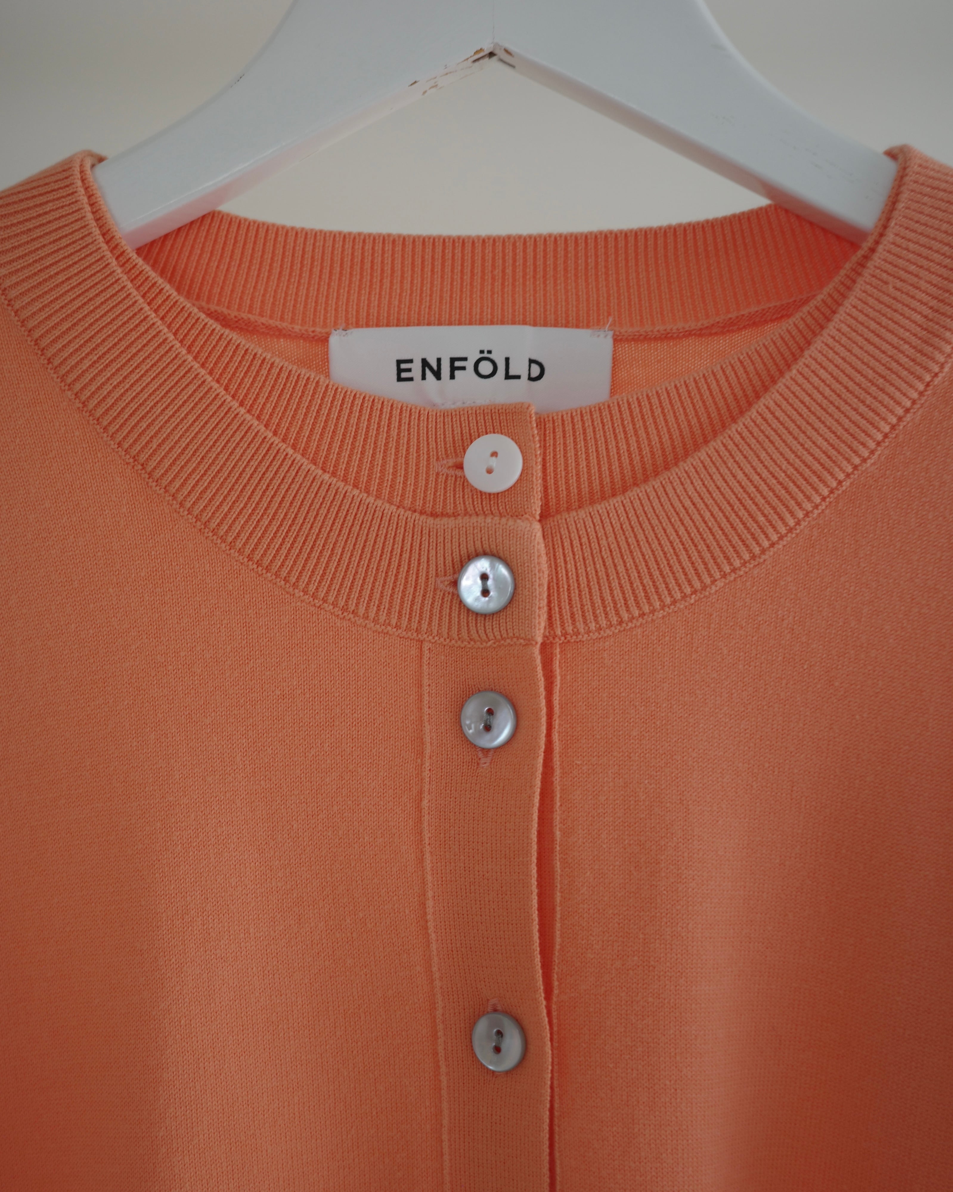 ENFOLD / LAYERED-LIKE-HEM CARDIGAN -L/ORG- | LA VILLA ROUGE
