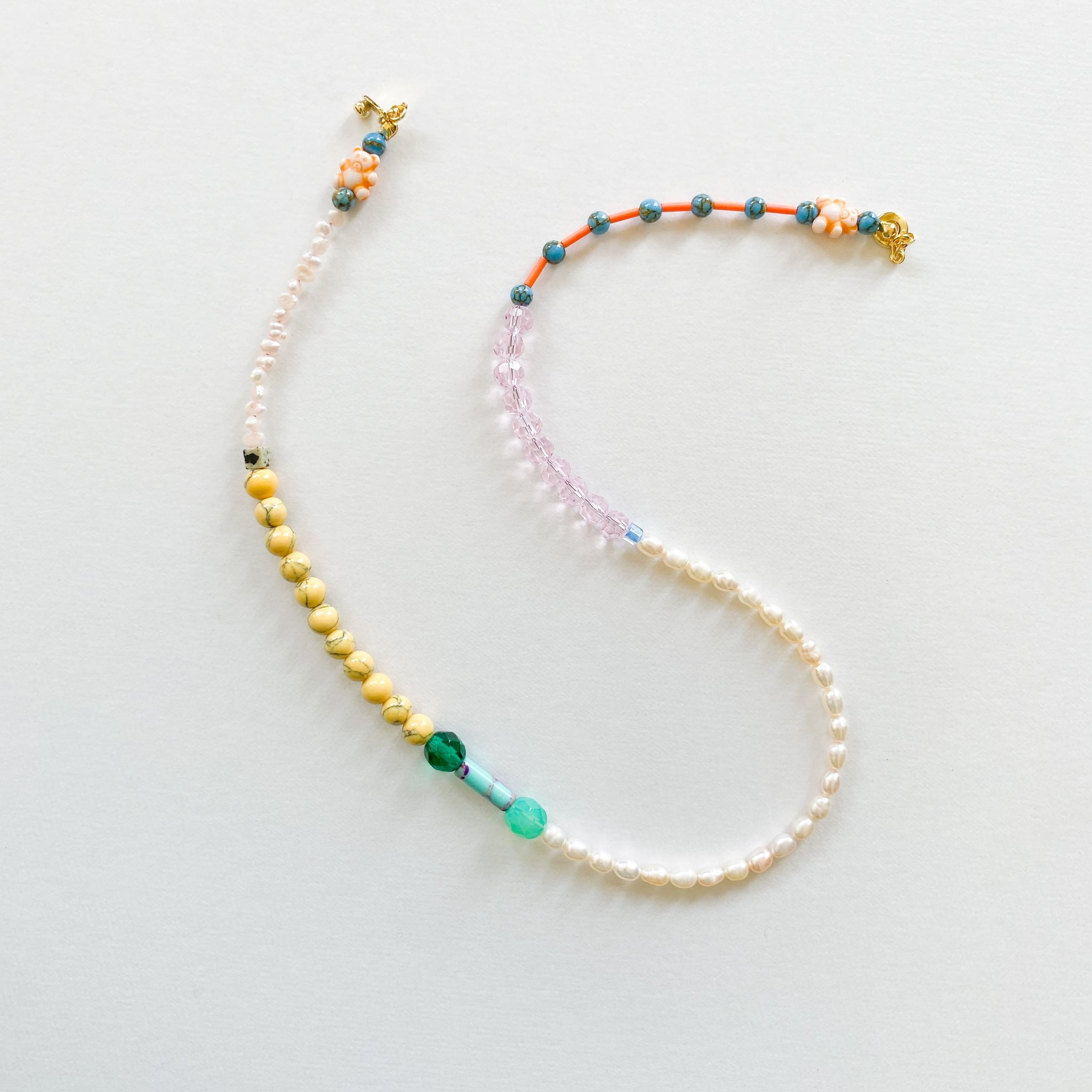 淡水パールとビーズのネックレス