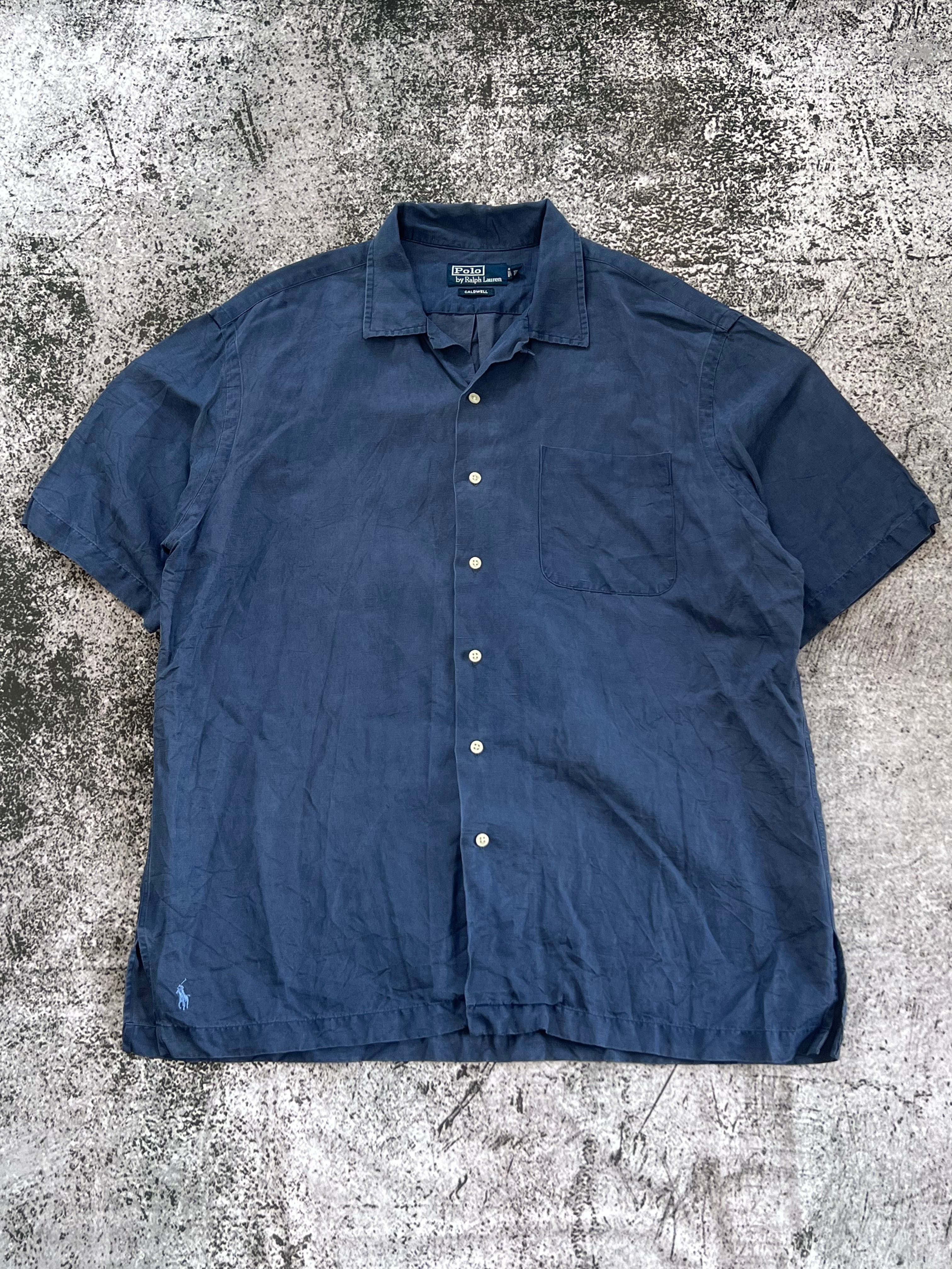 k*y様 ポロ ラルフローレン オープンカラーシャツ リネン×シルク ネイビー POLO Ralph Lauren】シルク リネン オープンカラーシャツ | Enisi
