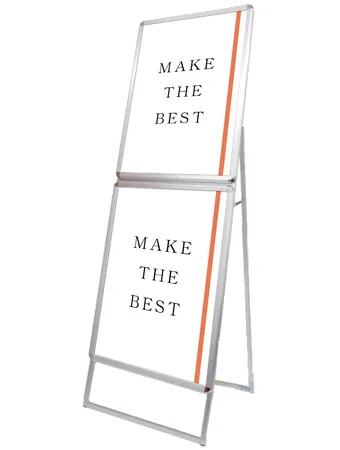 ポスターグリップスタンド看板コンビ(屋内用) A2A2片面シルバー