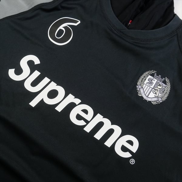 Supreme Hooded Soccer Jersey Black Sサイズ