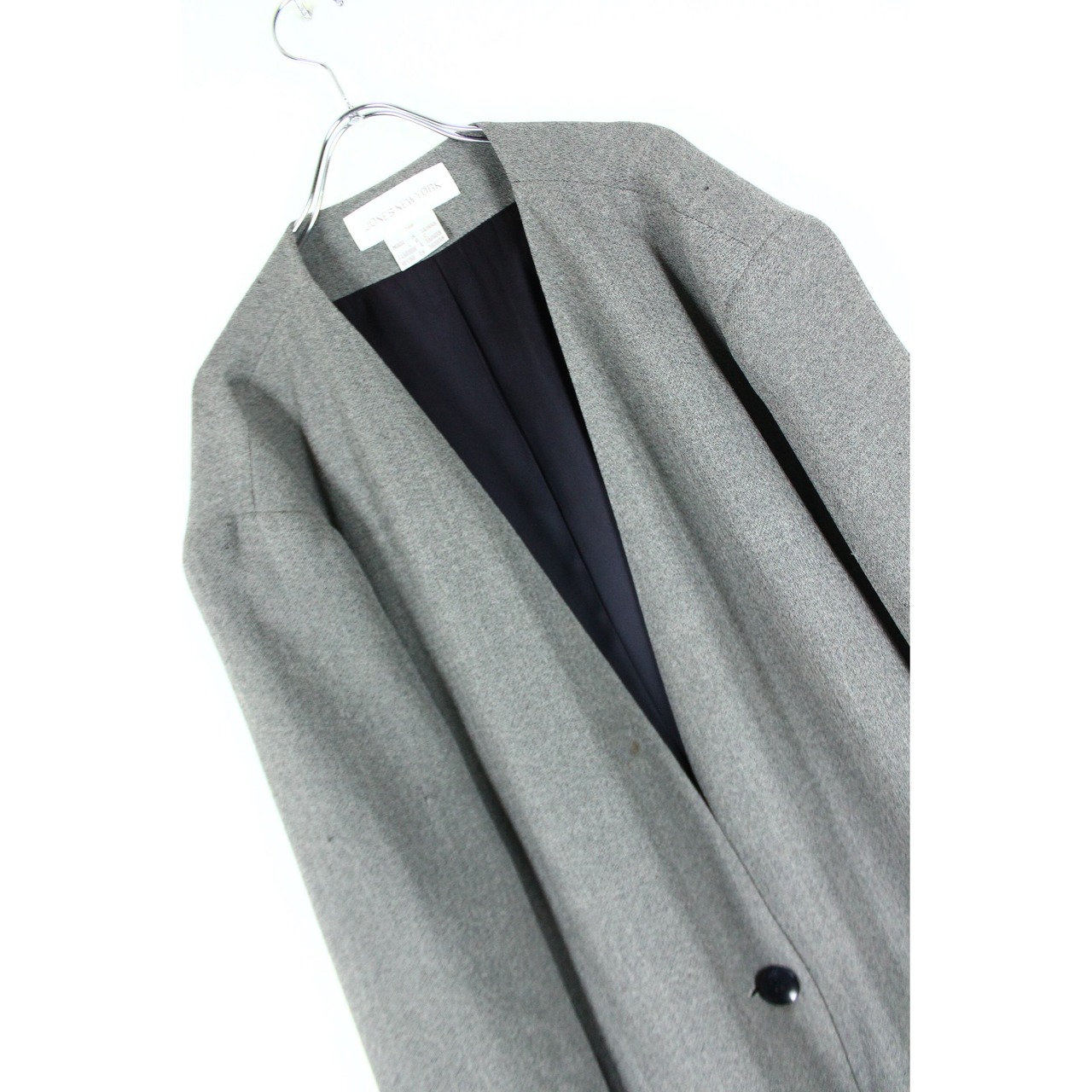 JONES NEW YORK オーバーサイズ スモーク ドレープ ノーカラー 