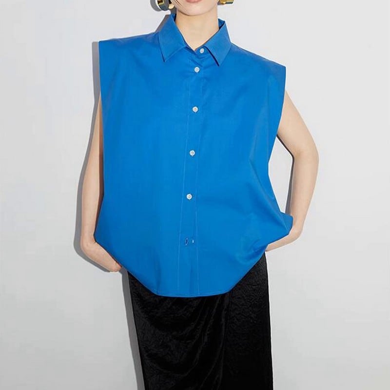 sleeveless square shirt top W00433