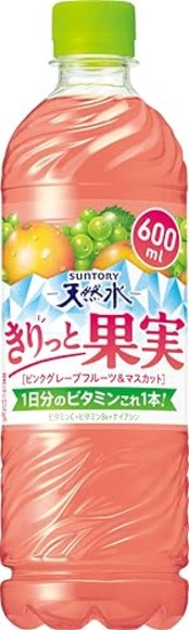サントリー 天然水 きりっと果実 ピンクグレープフルーツ&マスカット 600ml×24本
