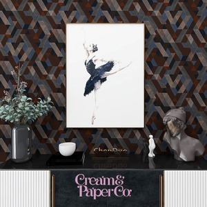 【切り売り】マットブラック ×ブラウン Geometric FL1-775301MT for DIY 幅53㎝ リピート64㎝