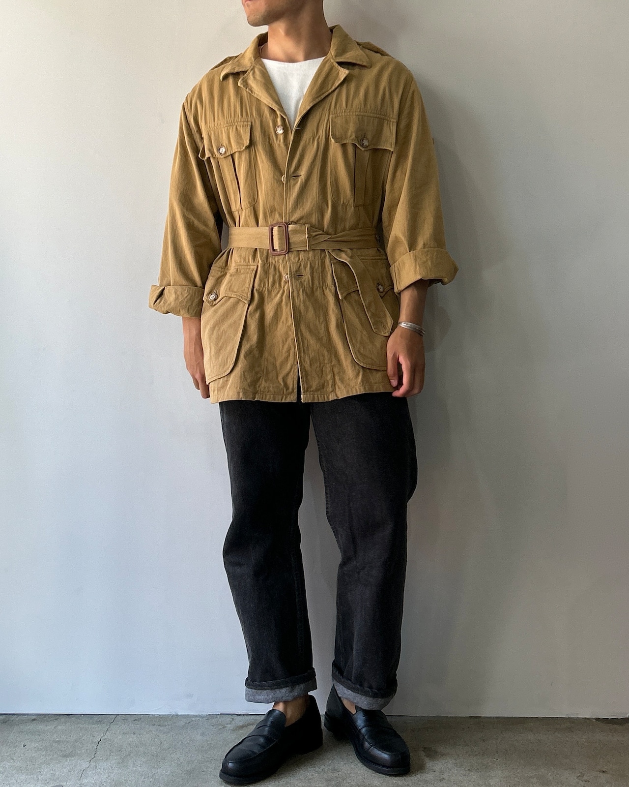 極美品 Willis&Geiger 80s Australian Bush Jacket ブッシュジャケット 米国製 ウィリスアンドガイガー タン サファリジャケット
