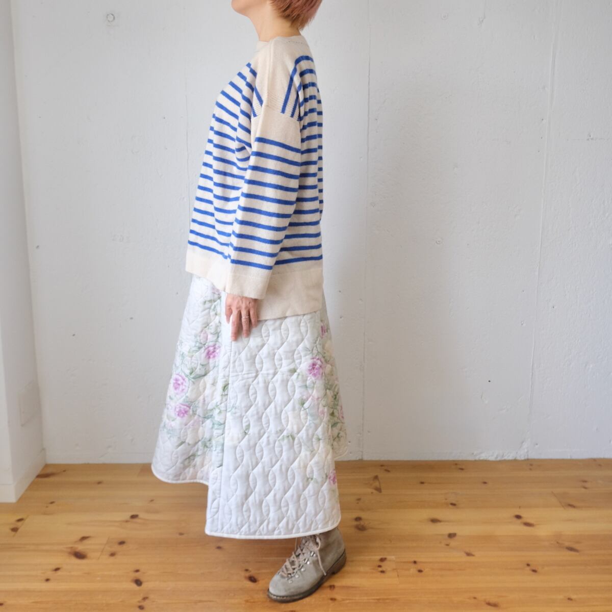 TOWAVASE(トワヴァーズ) Basque-pullover 1ply カシミヤ ボーダー