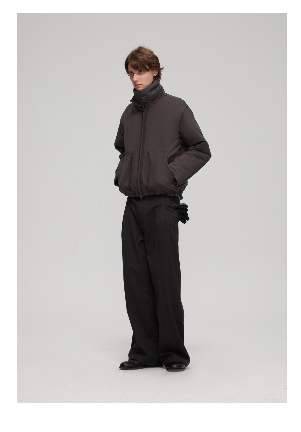 DECESOLO 26AW 3Mシンサレート マルチマテリアル ショート中綿ジャケット