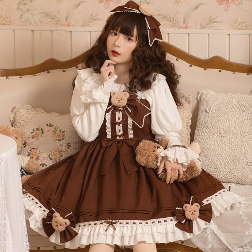 サブカル 服 地雷系 通販 長袖 ブラウス 袖コン ガーリー ロマンティック 甘め かわいい