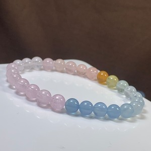 no2.爽やかパステル☆グラデーションミックスベリル ブレスレット