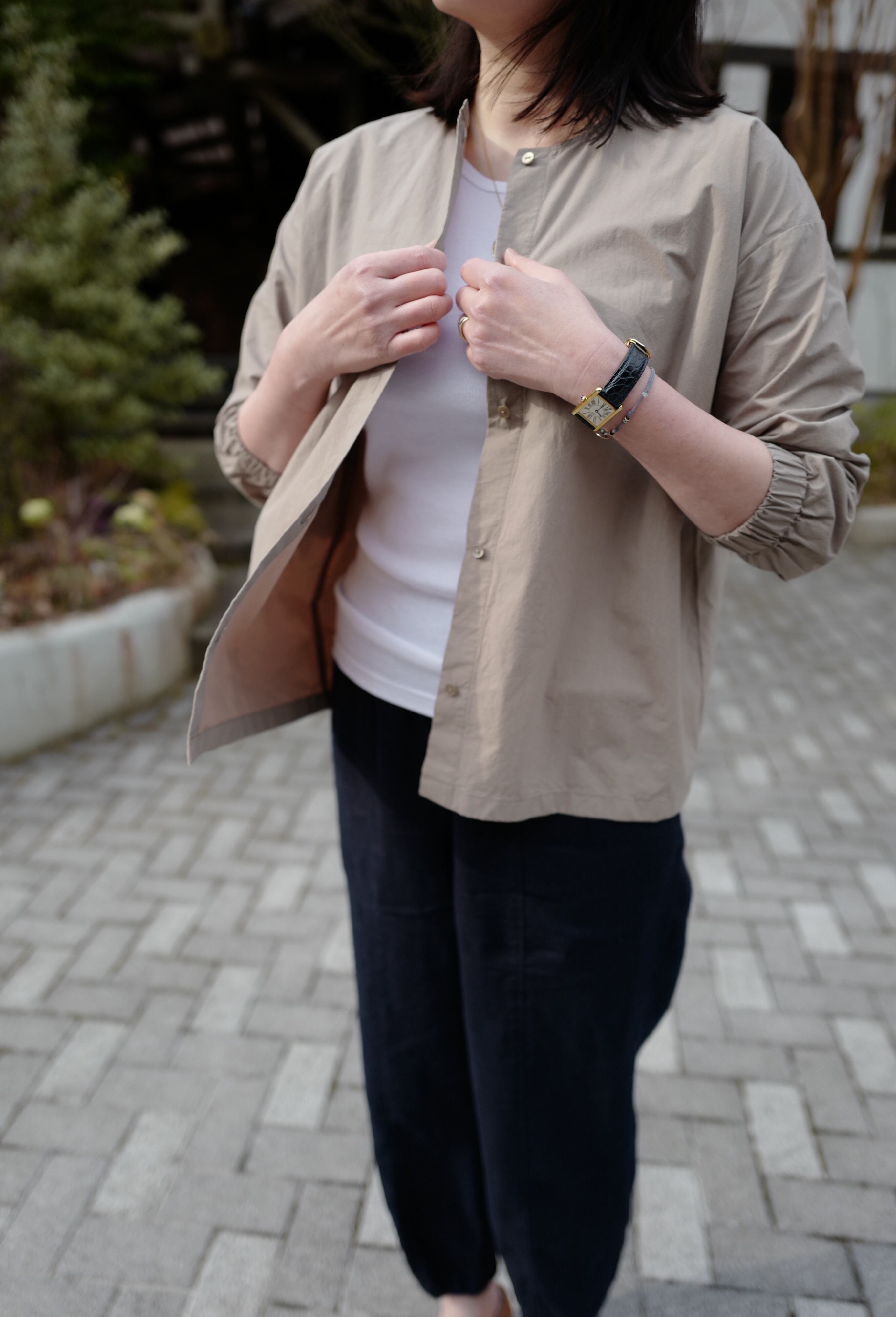 evam eva ｜cotton no collar shirts (2colors) | robin ASO 