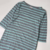 TSUMORI CHISATO ツモリチサト ボーダー 7分袖 ワンピース 2/水色×グレー レディース