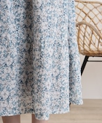 【Emago.】 スカート フラワー 総柄プリント 9分丈