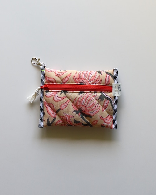 Block quilt pouch compact <Sweet time>