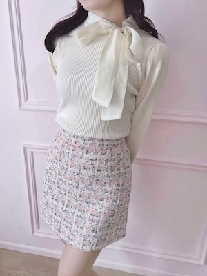 【muu fillé】mix color tweed skirt