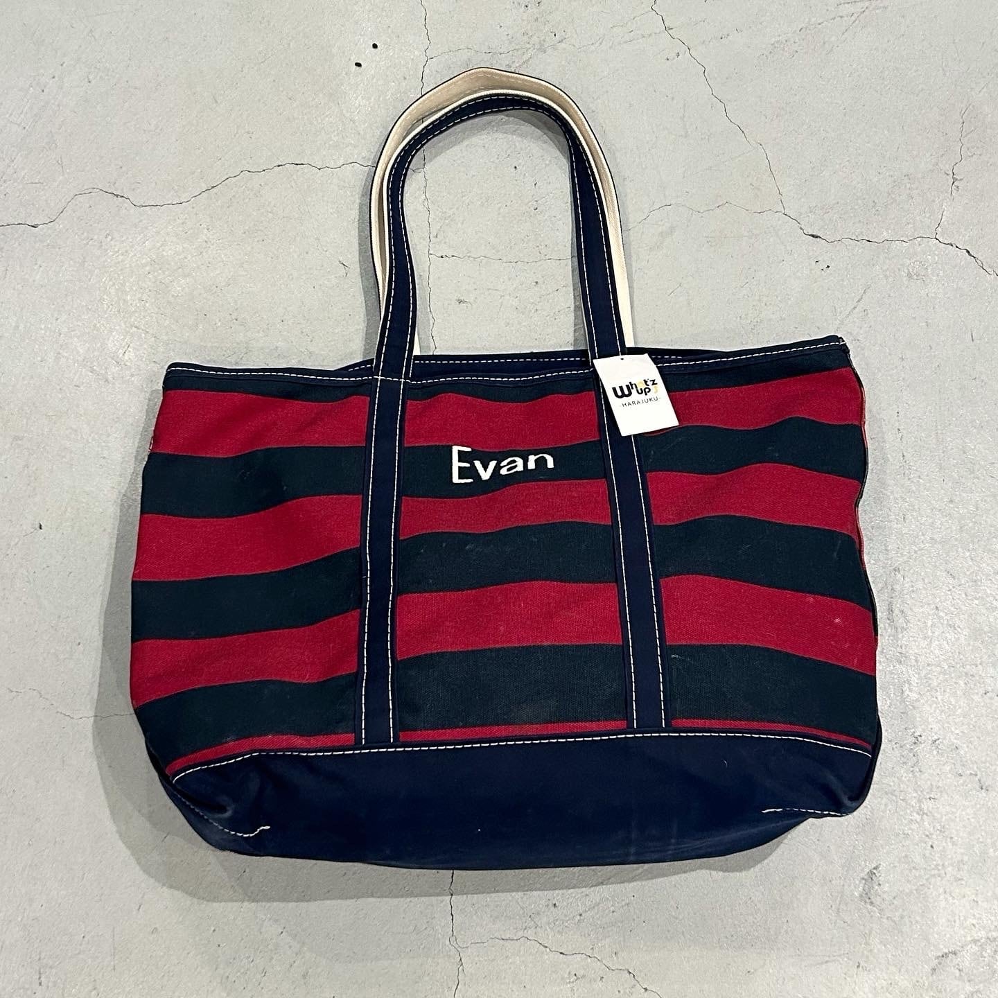 90s〜 L.L.Bean border design tote bag【高円寺店】