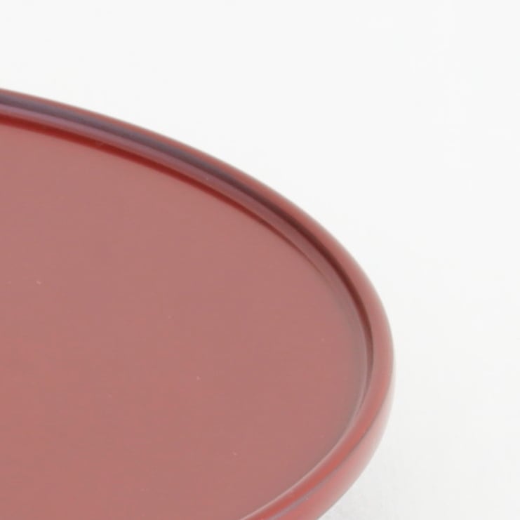 1563 輪島塗 銘々皿／高台形／本朱塗無地／五枚組 | 輪島塗 加藤漆器店