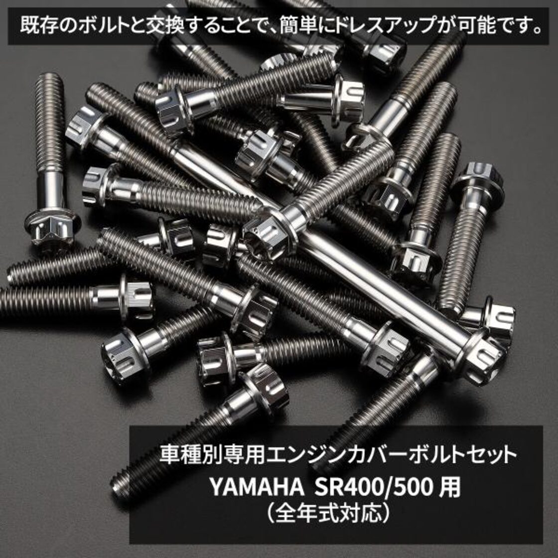 SR400 SR500 エンジンカバー クランクケース ボルト 20本セット チタン 