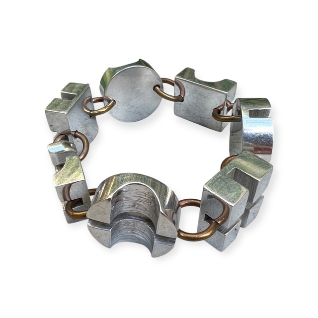 Vintage  desiner's silver aluminum bracelet ( ヴィンテージ デザイナーズ シルバー ブレスレット )