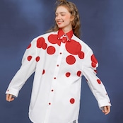 【2color】ポルカドット　クラシカルPOPビッグシャツC0153