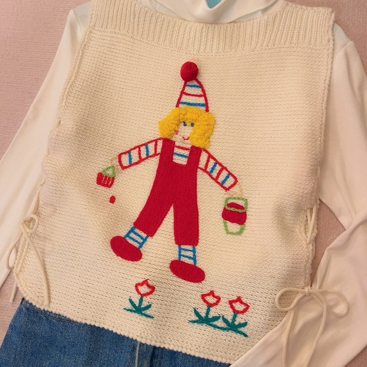 pierrot boy side ribbon vest