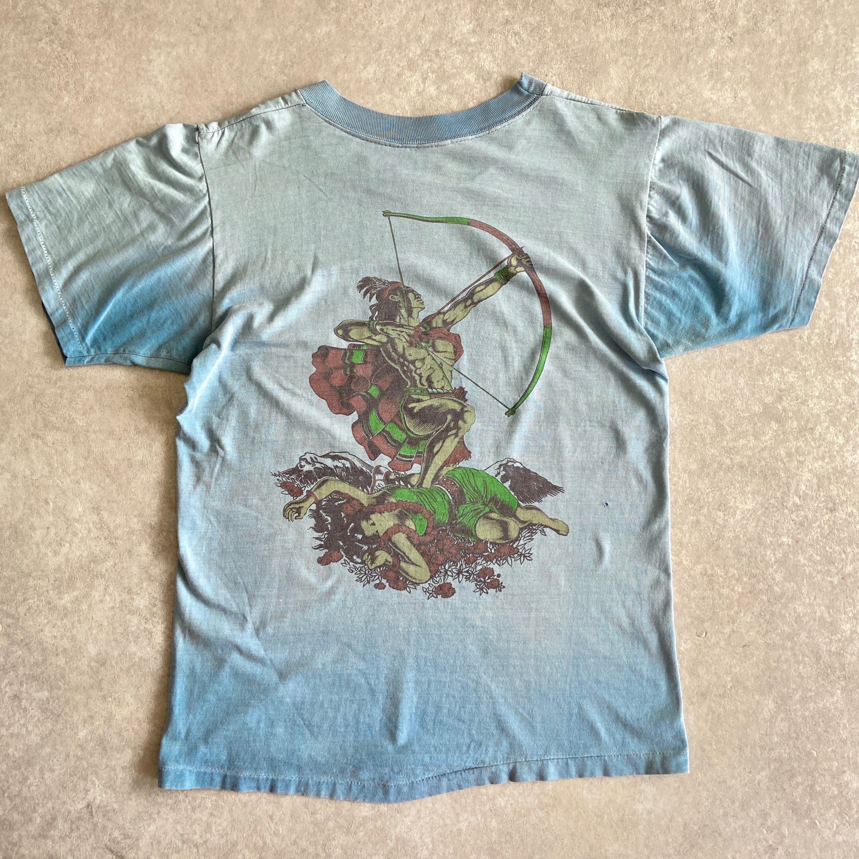1960~70s Vintage Native American Warrior Tee M H253