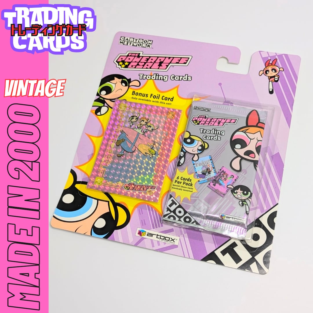 ☆DEADSTOCK 2000年製☆ 送料無料！【 パワーパフガールズ（ The Powerpuff Girls ）】Trading Cards SPECIAL SET カートゥーンネットワーク CARTOON NETWORK / VINTAGEトレカ単品 （1個=6CARDSが2個 +1BONUS Card）〚アメリカン雑貨 アメトイ〛
