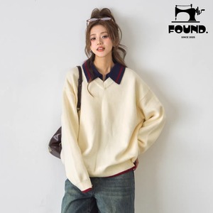 Faux Two-Piece Lapel Sweater(FD207)