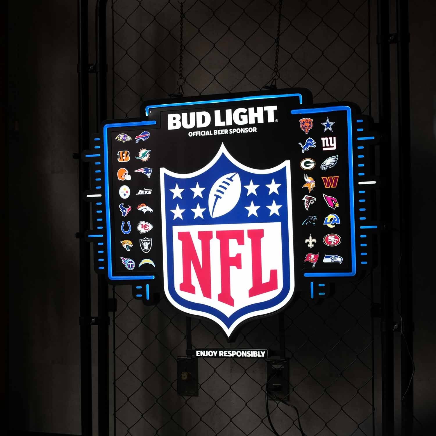 US直輸入 大サイズ オフィシャルネオンサイン NFL × BUD LIGHT 2025