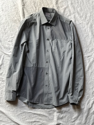 “KENZO” Micro check patchwork shirt
