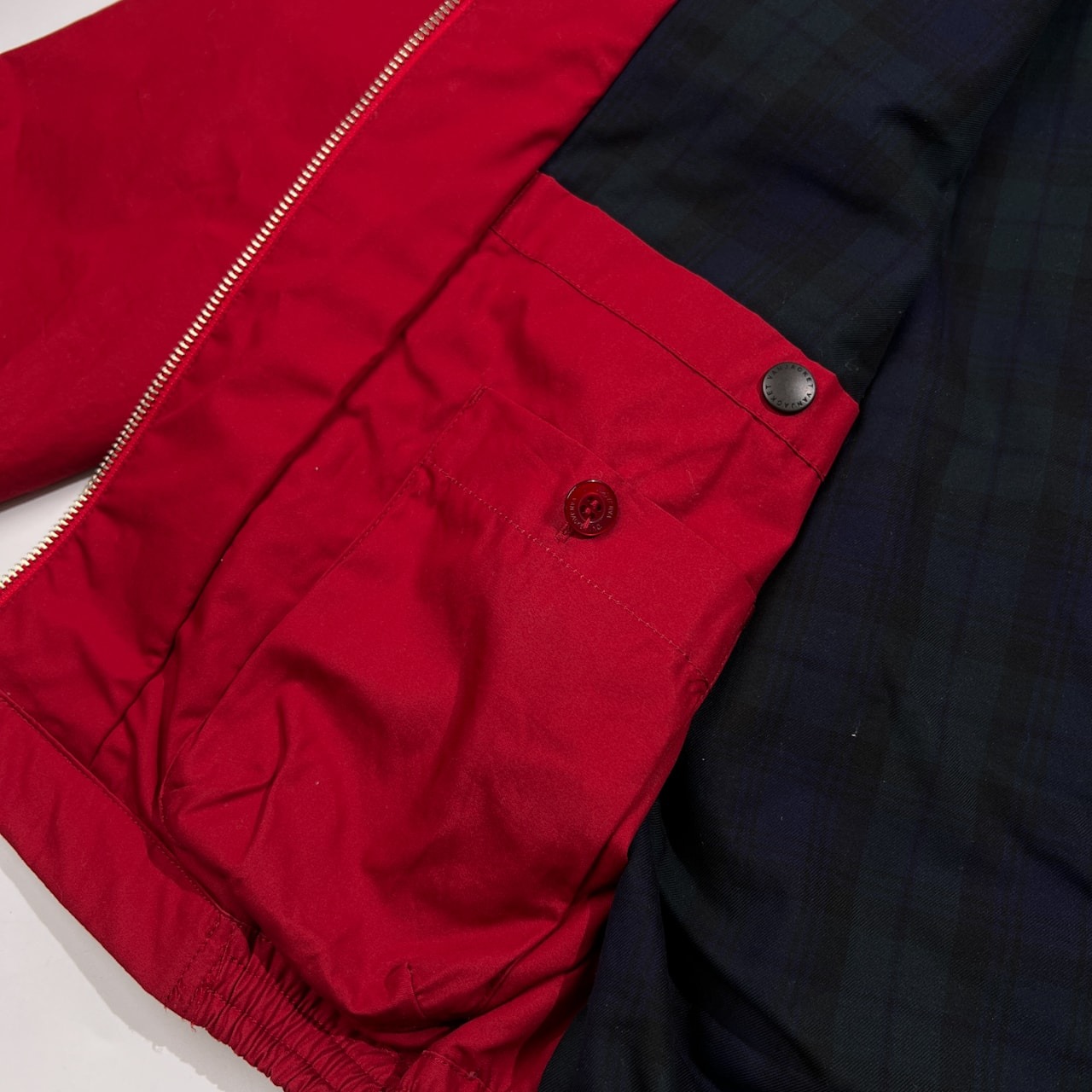 VAN JAC ヴァンヂャケット ロゴ刺繍 裏ブラックウォッチ スイングトップ ドリズラー ジャケット サイズ M /レッド/メンズ