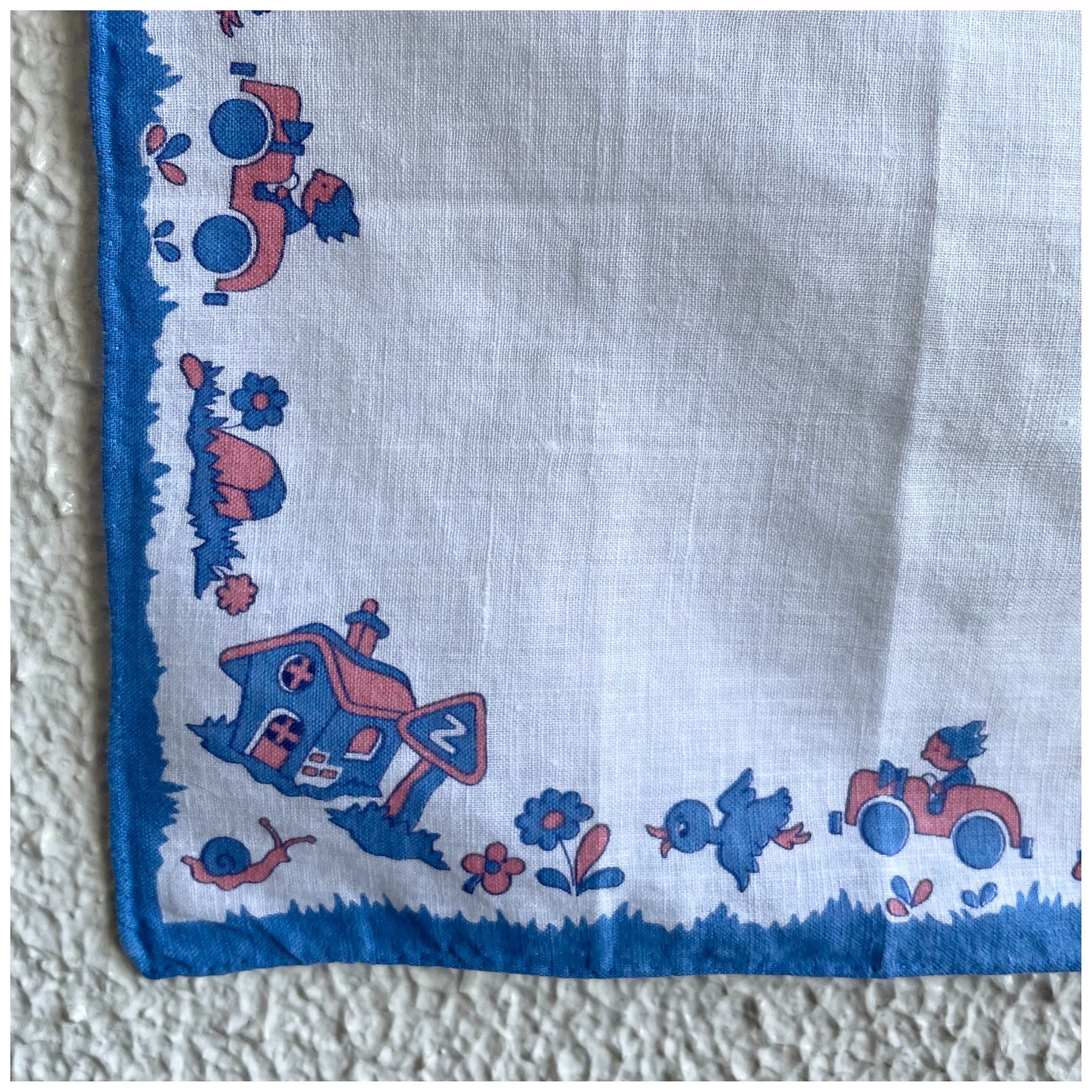 フランス ヴィンテージ ハンカチ ネーム刺繍入り ハンドヘム