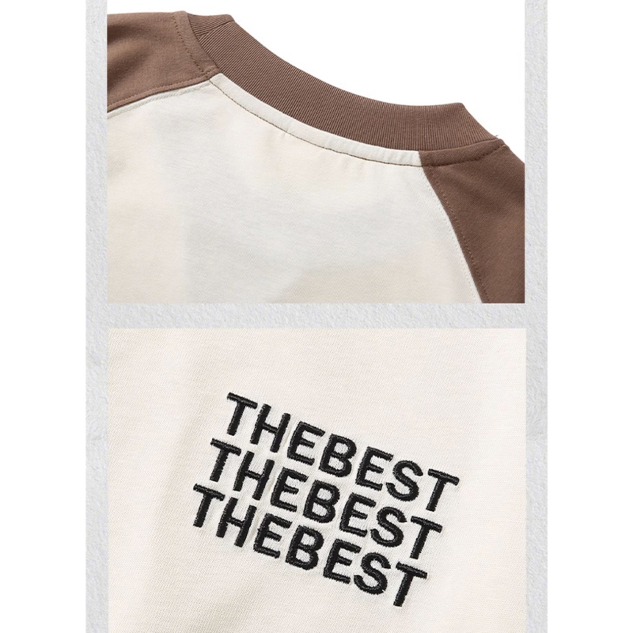 Bicolor crew neck long t-shirt 0216 - 12