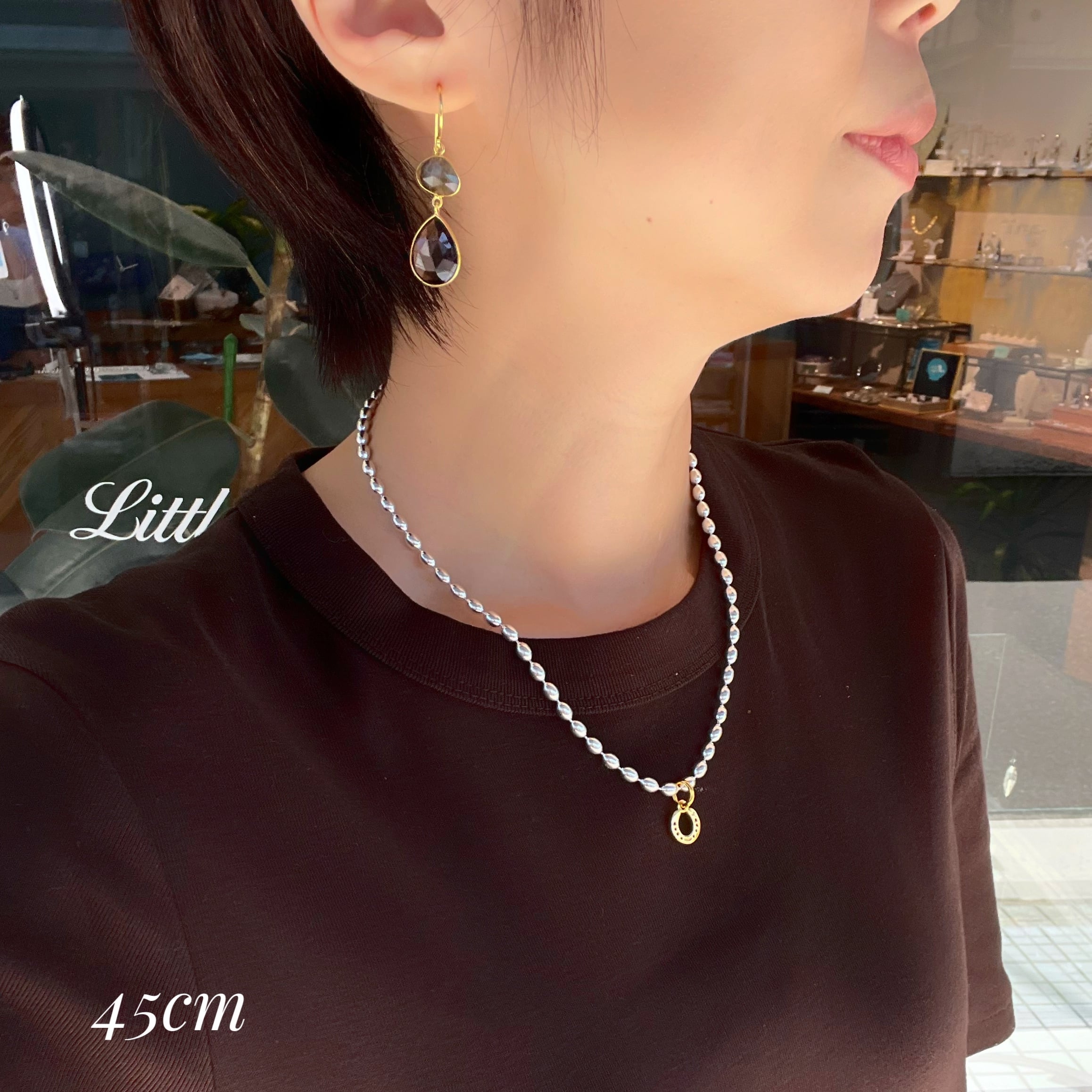 Gold Coating ダブルストーン ラブラドライト and スモーキークォーツ