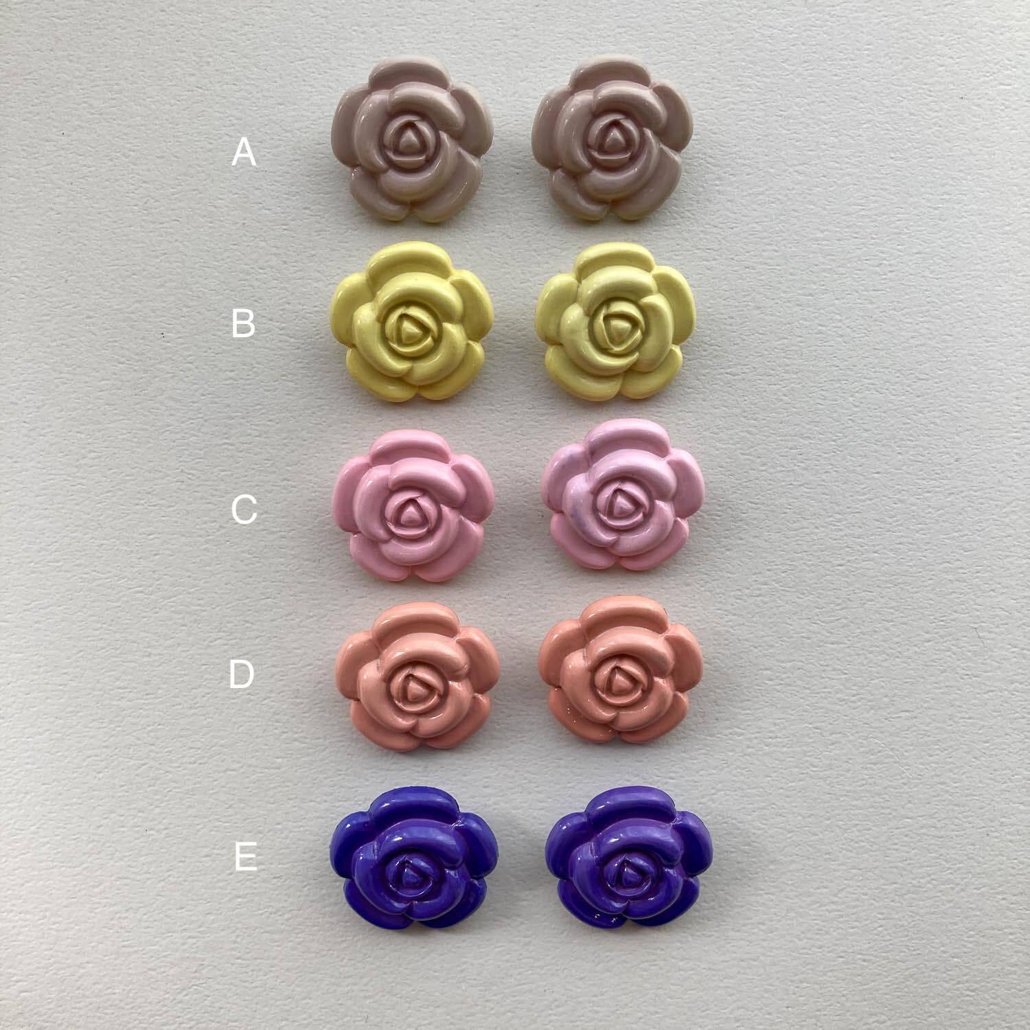再入荷〉くすみカラーバラボタンM（24mm） | Dua-アクセサリーパーツ