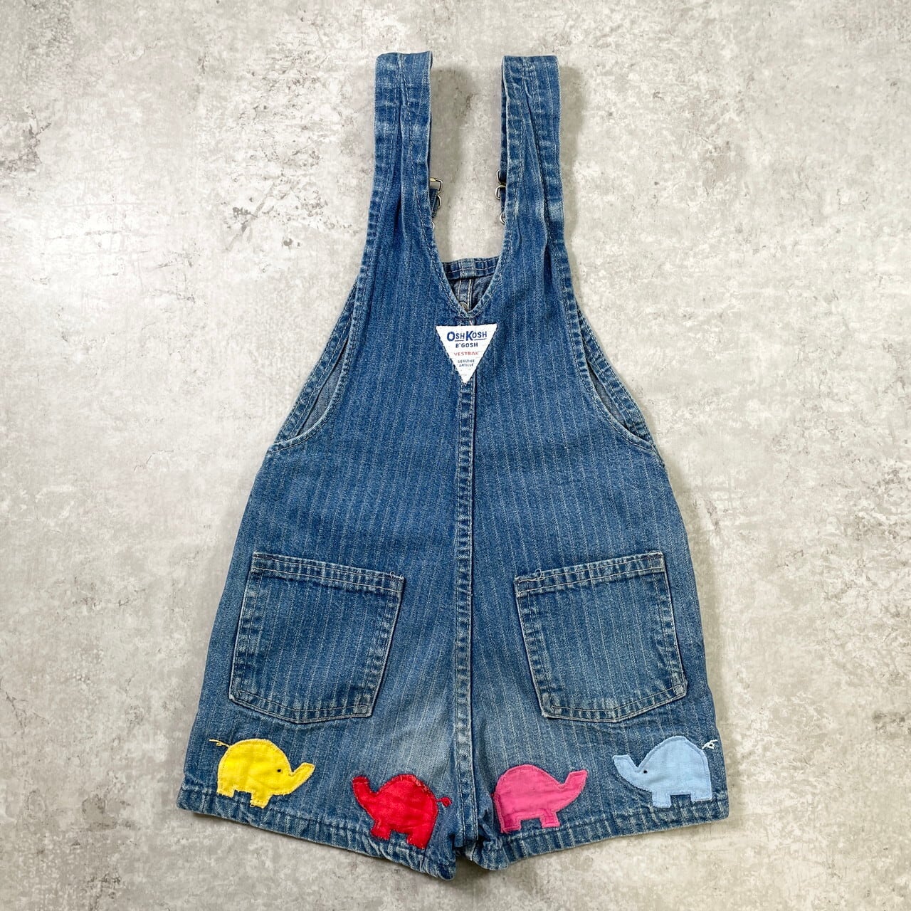 kids】80年代頃 USA製 OSHKOSH オシュコシュ デニム ゾウさん