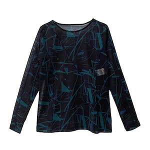 【新作】ペインティングプリント サモーラチュールクルーネックインナー【254-3211】