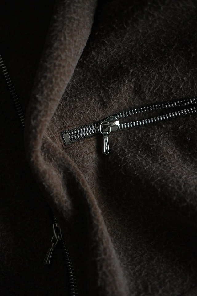 A.PRESSE / Vintage Silk Fleece Harf ZIP Jacket (Brown)