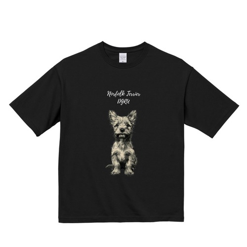 ノーフォーク・テリア　ビックシルエットTシャツ